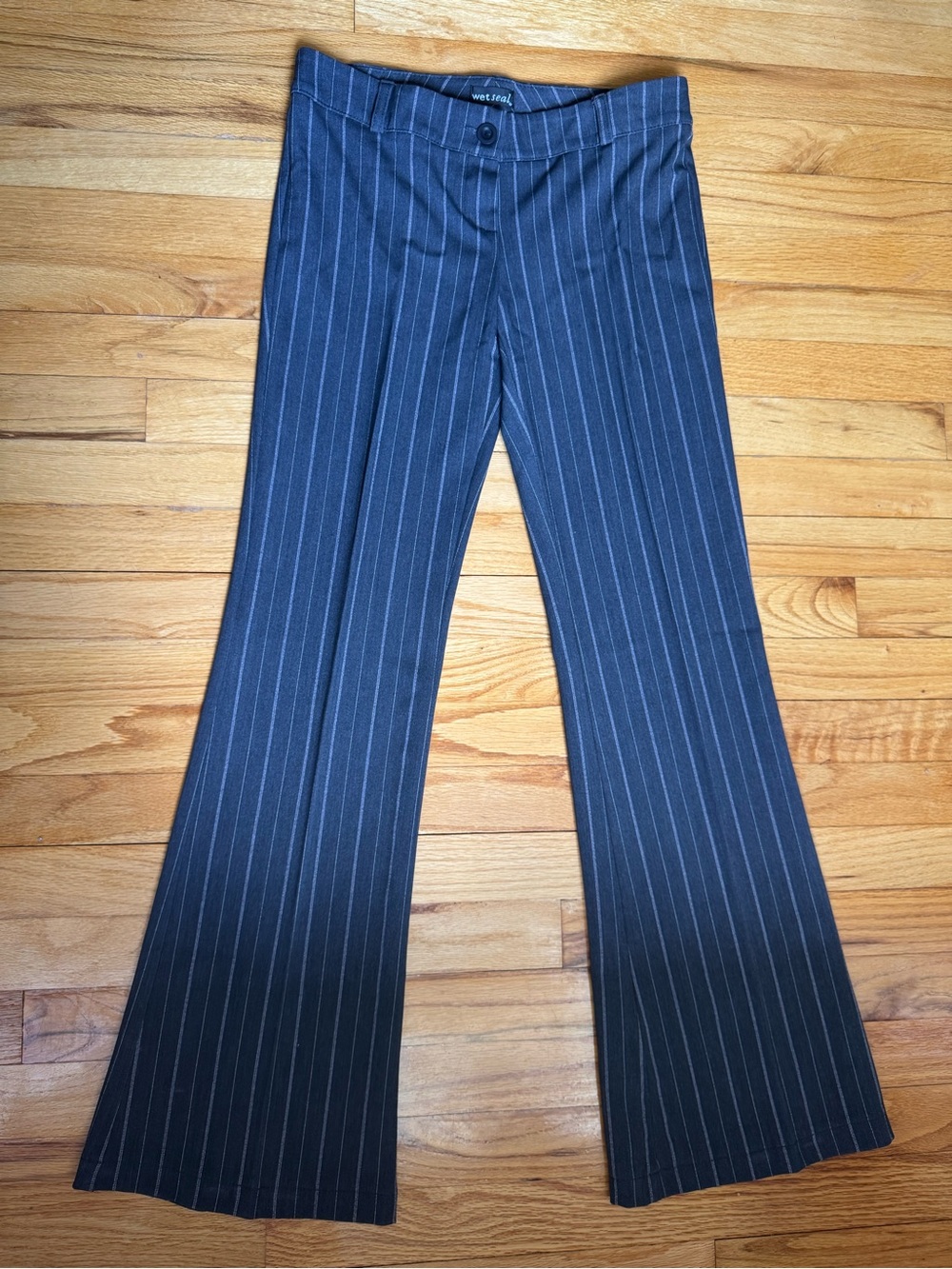 Wet Seal Pinstripe Flared Dress Pants